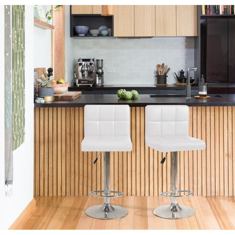 Orren Ellis Stallcup Swivel Adjustable Height Bar Stool & Reviews Wayfair